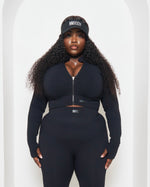 Black Signature Zipper Biker Jacket