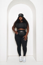 BLACK TUMMY CONTROL LEGGING SET