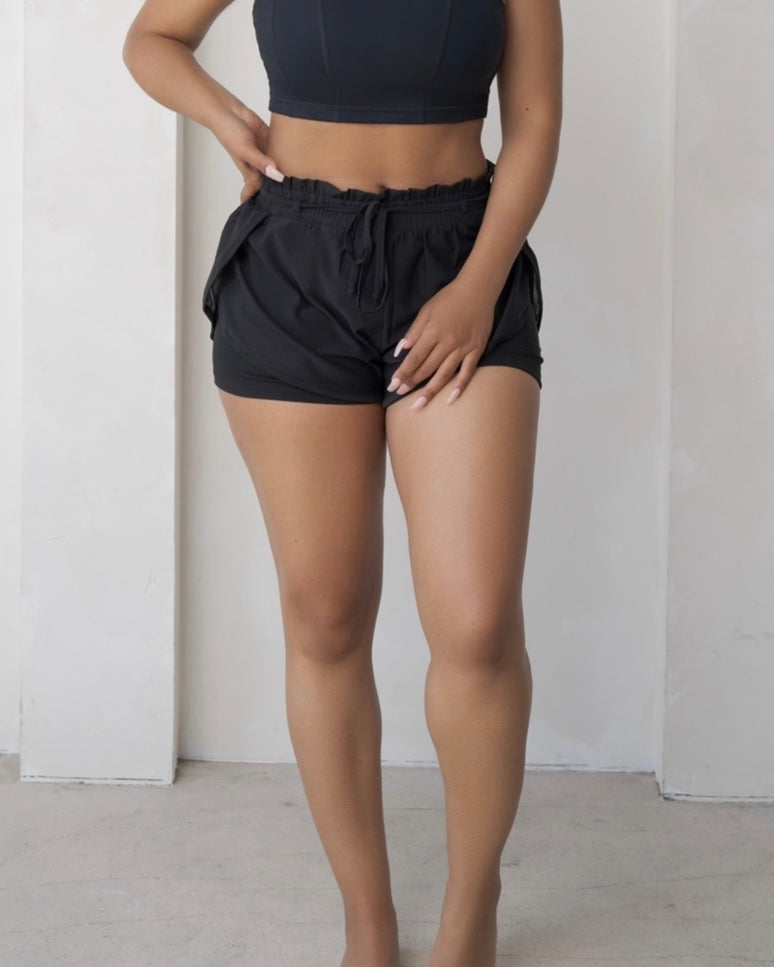 Black Ruffle Shorts