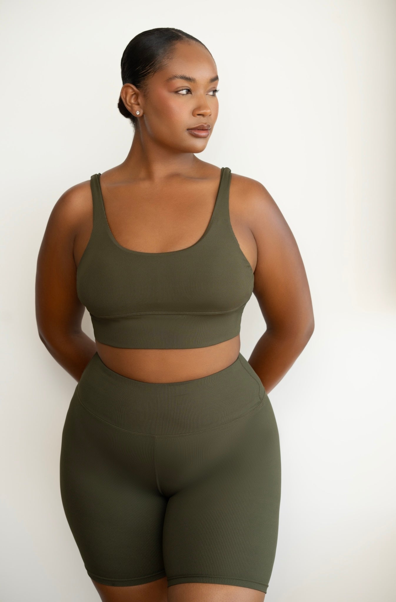 Green Biker Short Set